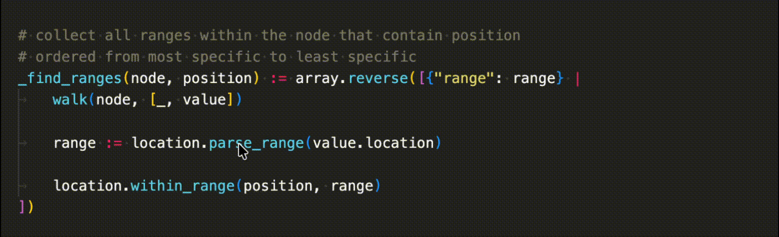 Animation showing expanding selection range to parent AST nodes